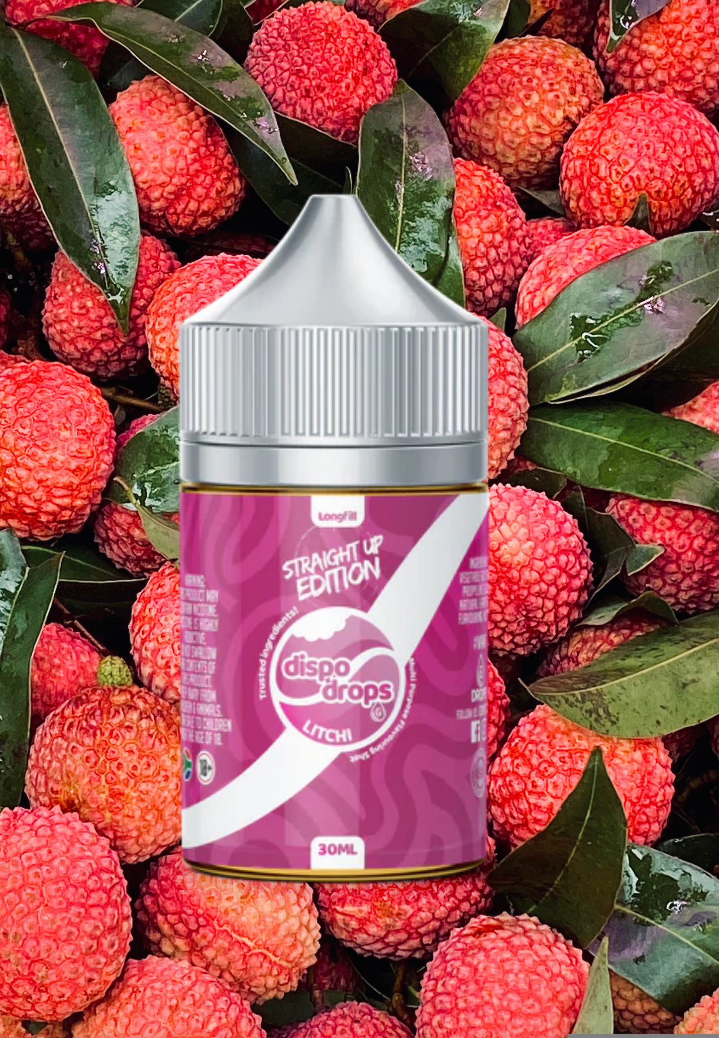 G-Drops Salt Nic/MTL Longfill - Dispo Drops Litchi Straight Up 60ml Shot