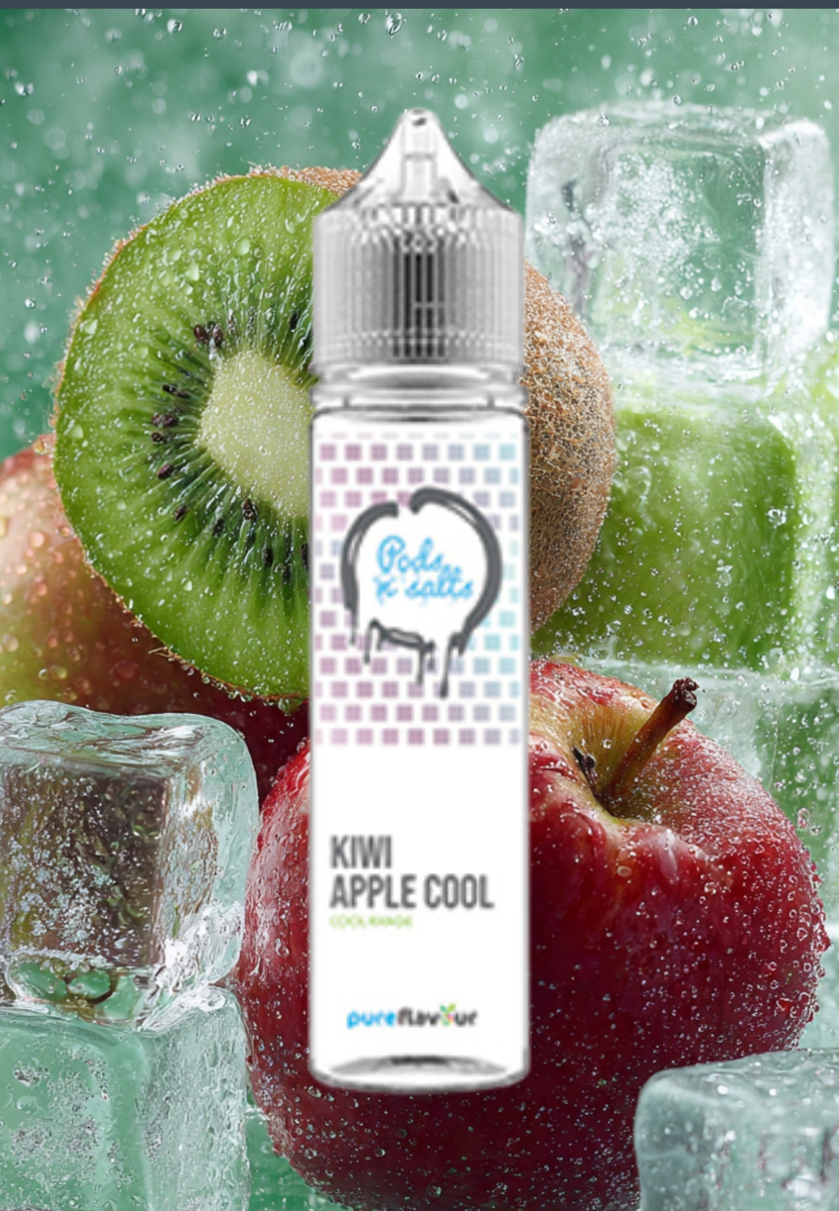Pods n Salts Salt Nic/MTL Longfill - Kiwi Apple Cool