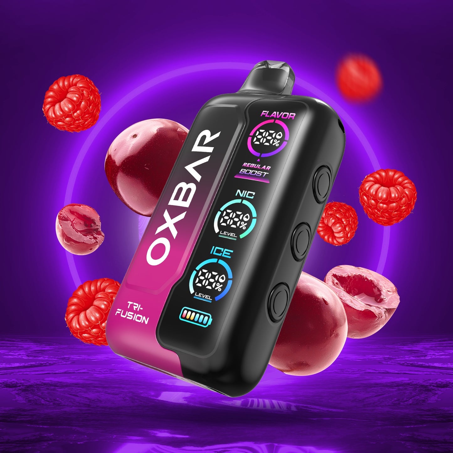 OXBAR Tri Fusion 50 000 Puff Disposable 50mg Cherry Raspberry