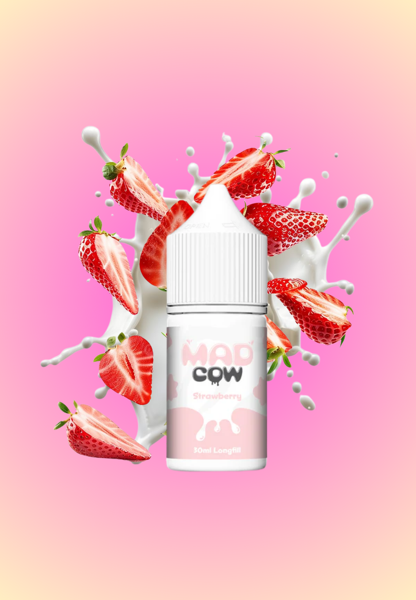 Mad Cow Salt Nic/MTL Longfill - Strawberry Milkshake