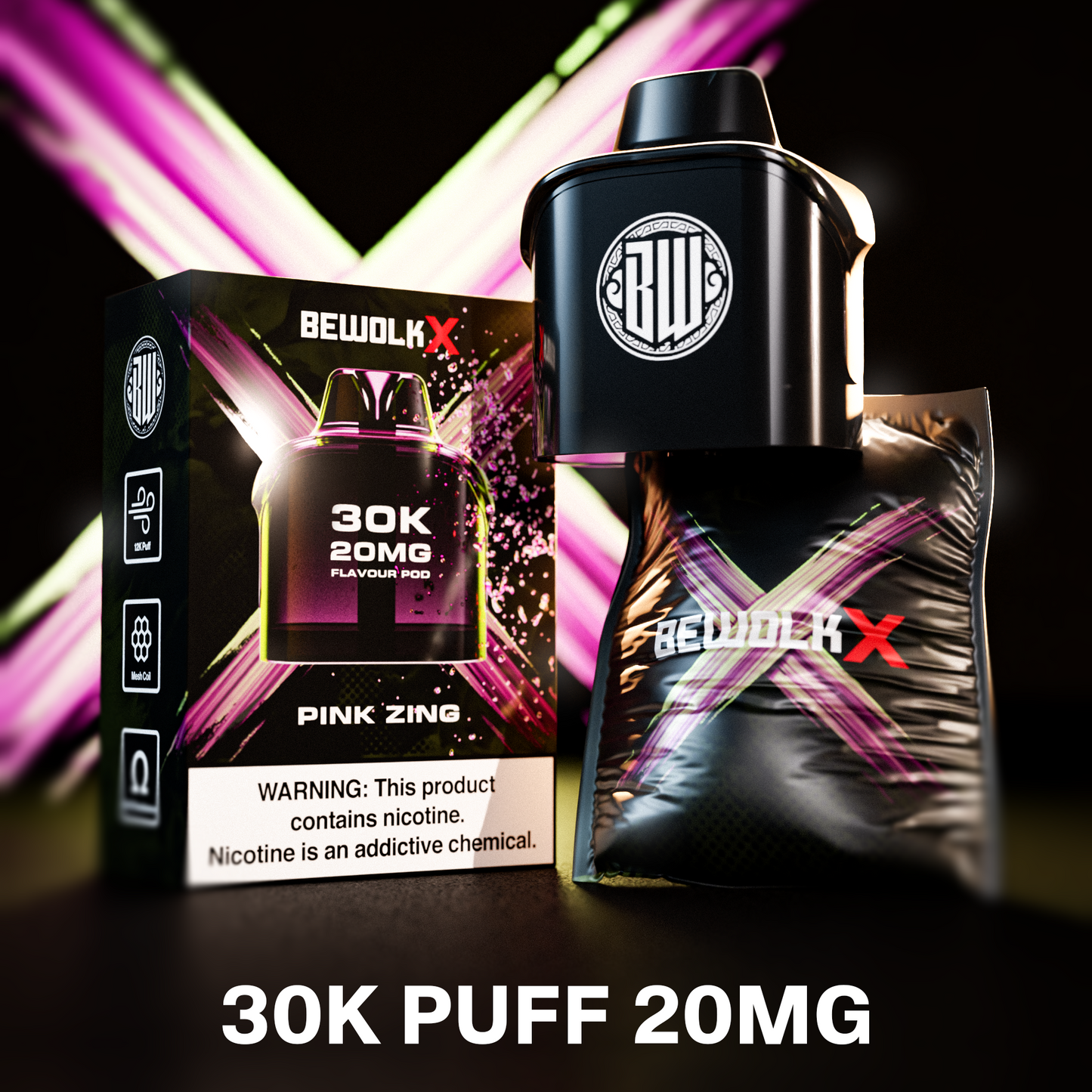 Bewolk X - 30k Pink Zing 20mg Pod