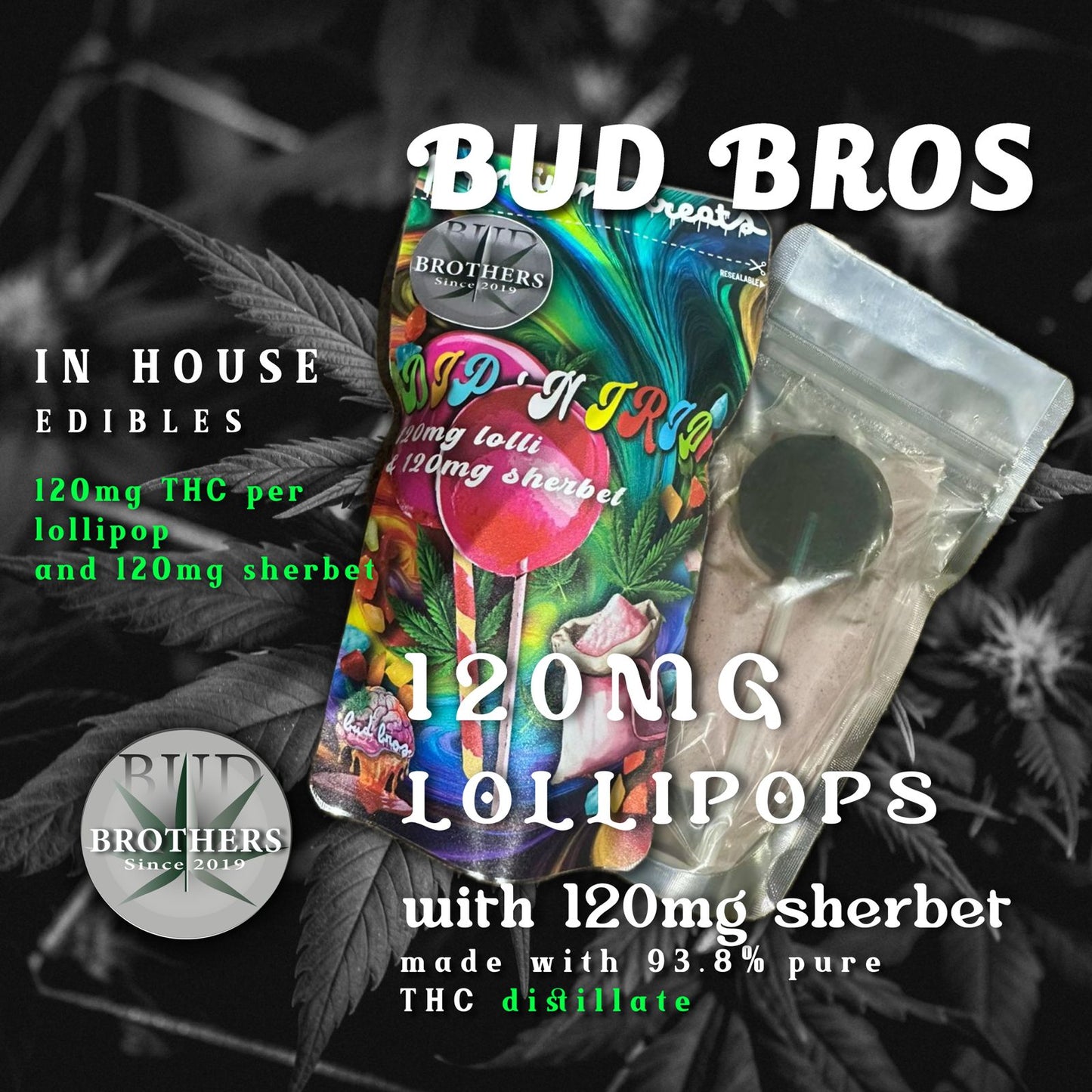 Bud Brothers Lollipop Sherbet Dip 240mg