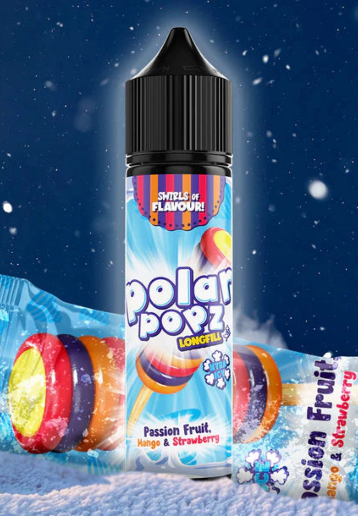 Vapology Polar Popz - Passion Fruit, Mango & Strawberry Xtra Long Fill 60ml