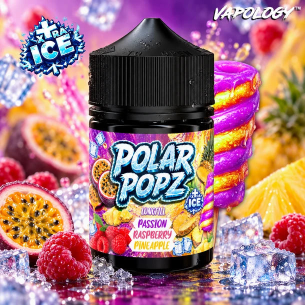 Vapology Polar Popz - Passion Fruit, Raspberry & Pine Xtra Long Fill 60ml
