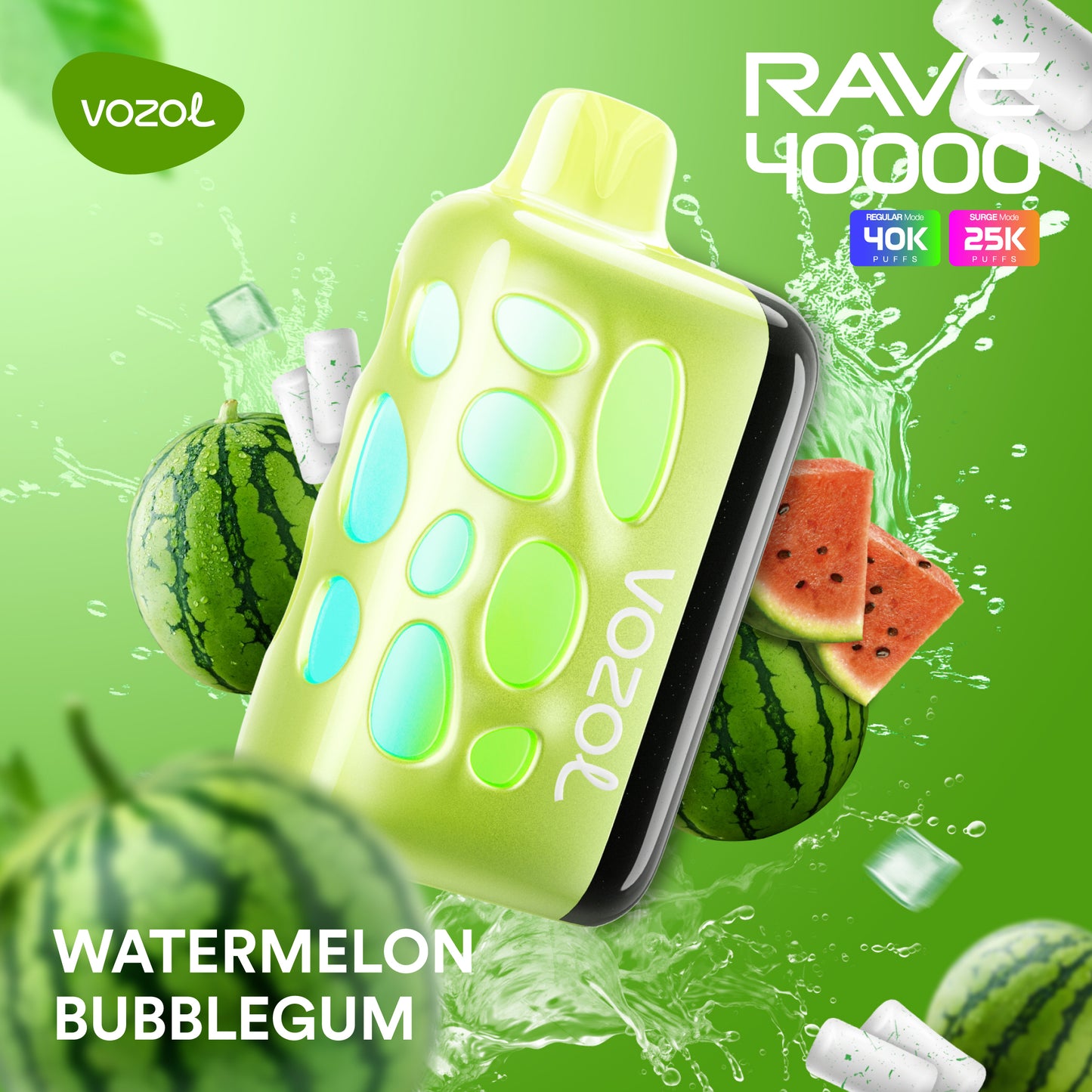 Vozol Rave 40k Puff Disposable 50mg ( Watermelon Bubblegum )