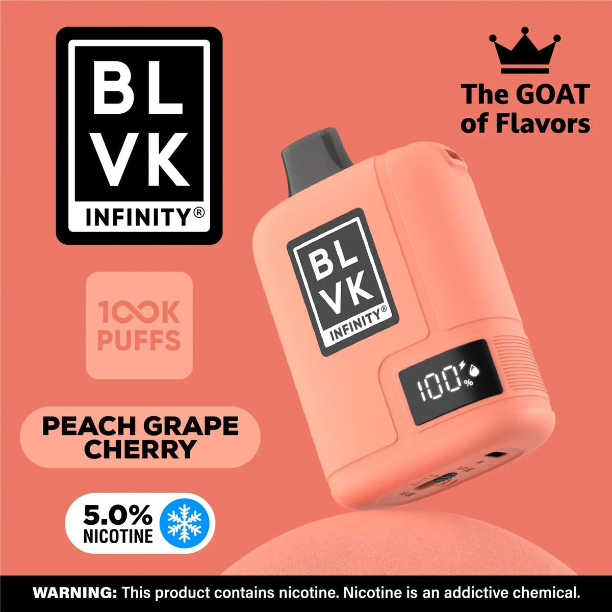 BLVK Infinity Up To 100K Puff 5% - Peach Grape Cherry