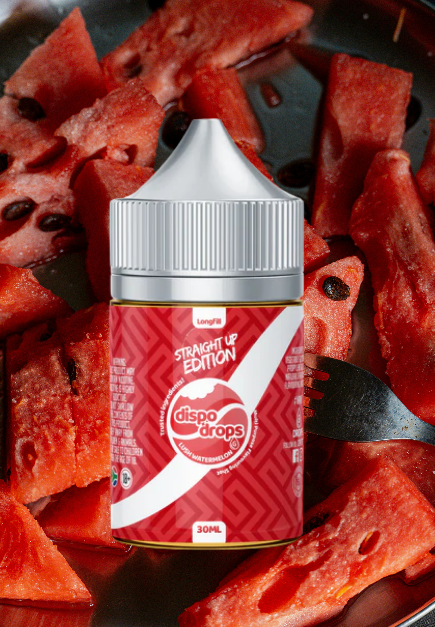 G-Drops Salt Nic/MTL Longfill - Dispo Drops Lush Watermelon Straight Up 60ml Shot