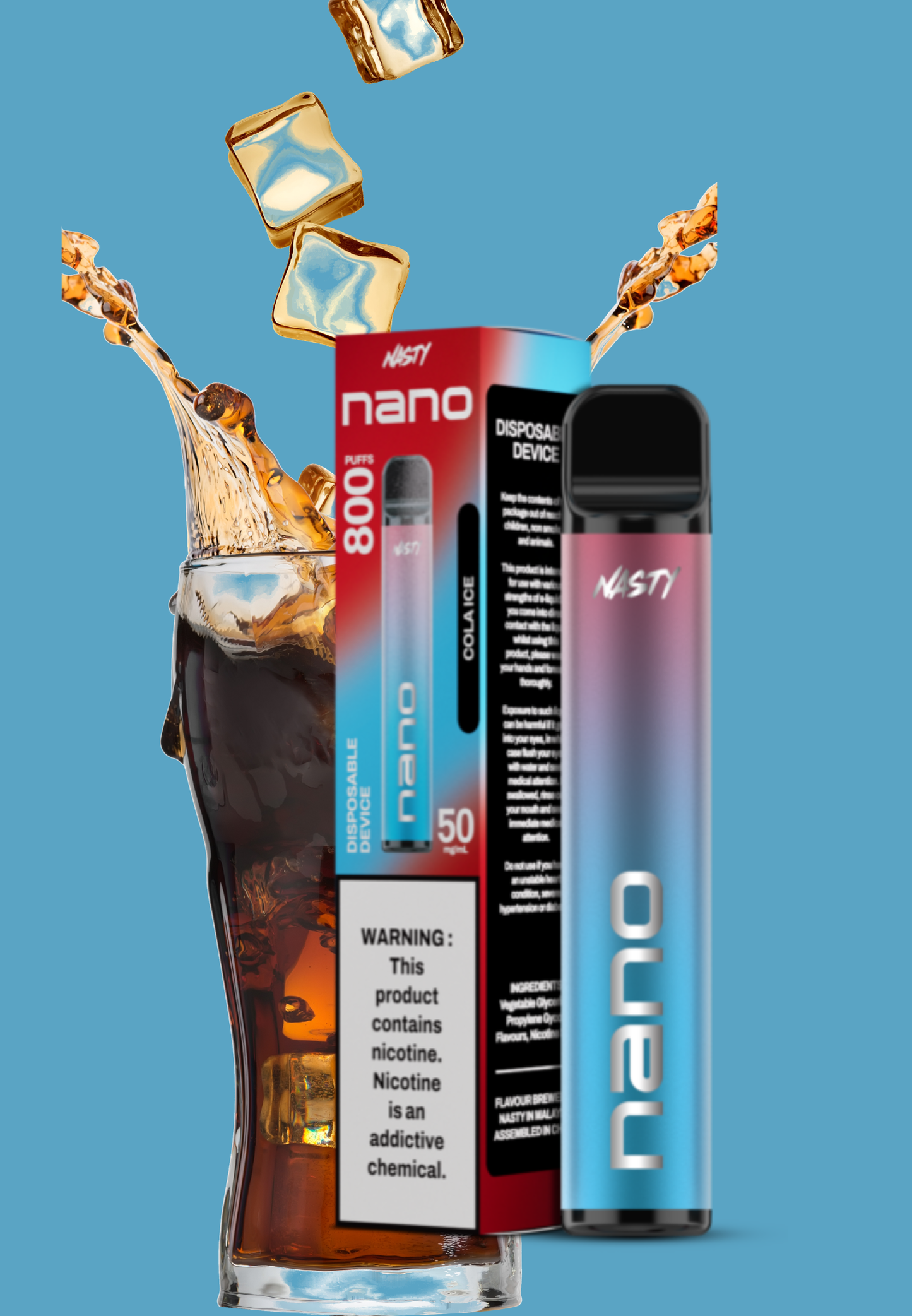 Nasty Nano 800 Puff – 50mg ( Cola Ice )