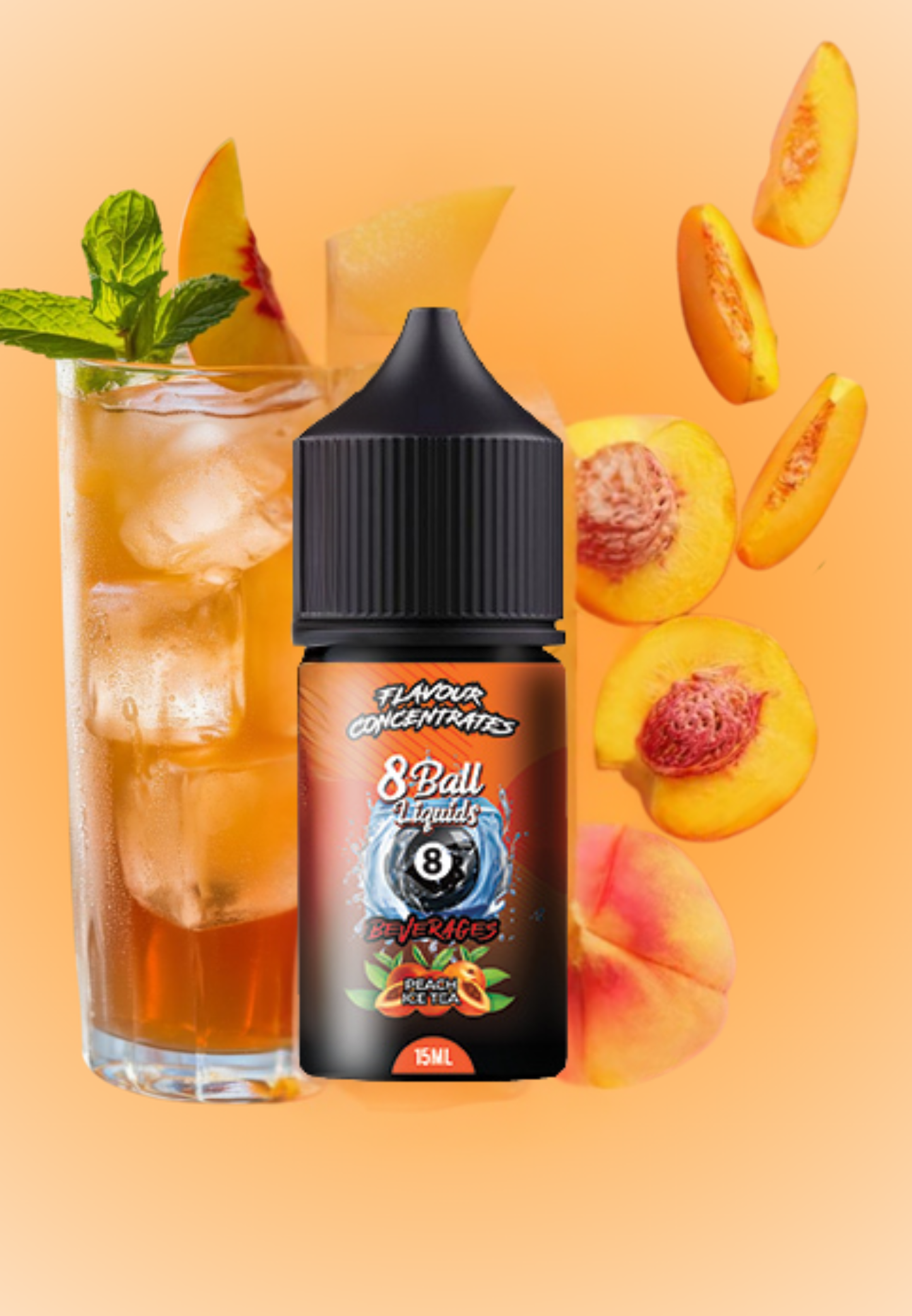 8 Ball Salt/MTL Longfill - Peach Ice Tea