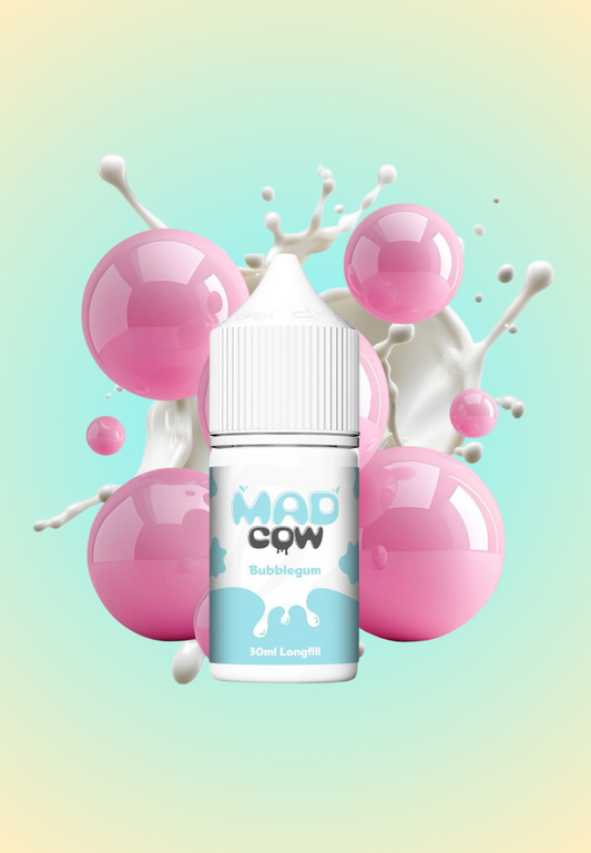 Mad Cow Salt Nic/MTL Longfill - Bubblegum Milkshake