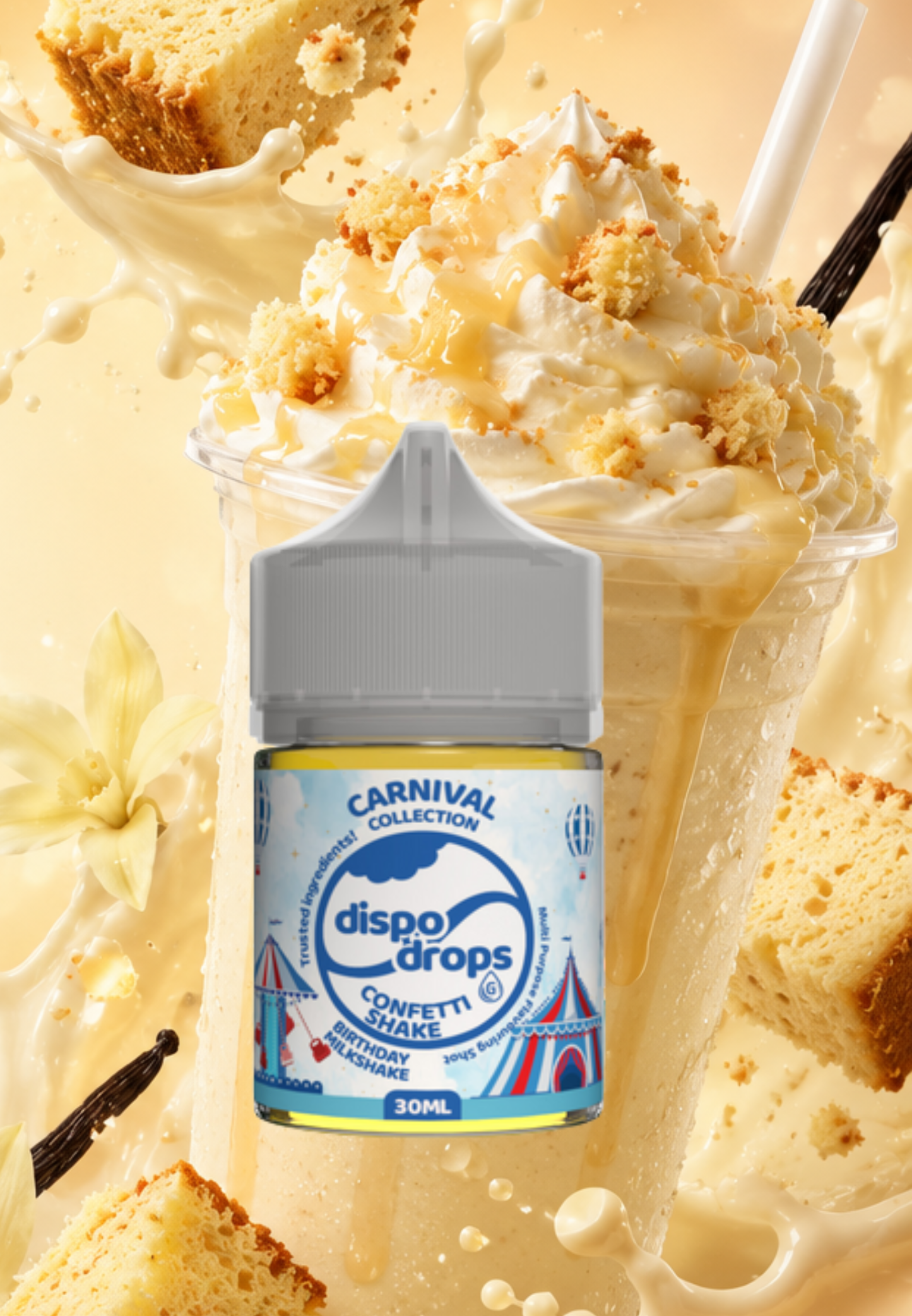 G-Drops Salt Nic/MTL Longfill - Dispo Drops Confetti Shake Carnival Collection