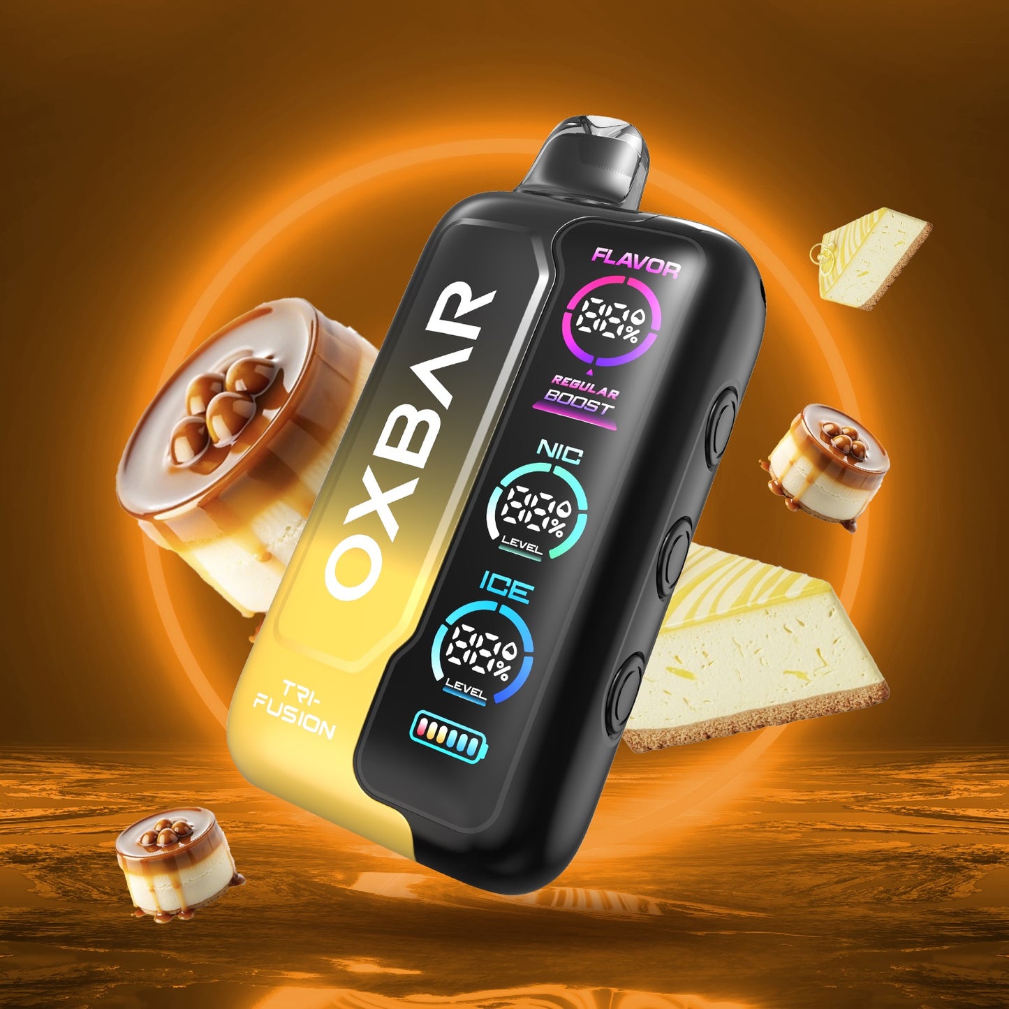 OXBAR Tri Fusion 50 000 Puff Disposable 50mg Creme Brulee Cheesecake