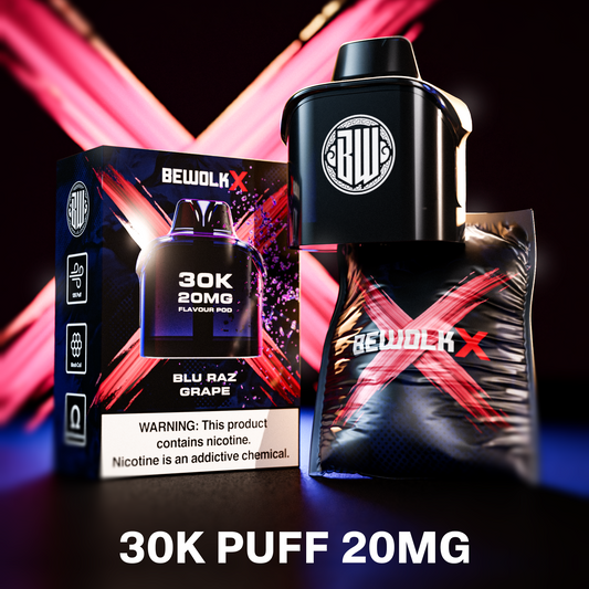 Bewolk X - 30k Blu Raz Grape 20mg Pod
