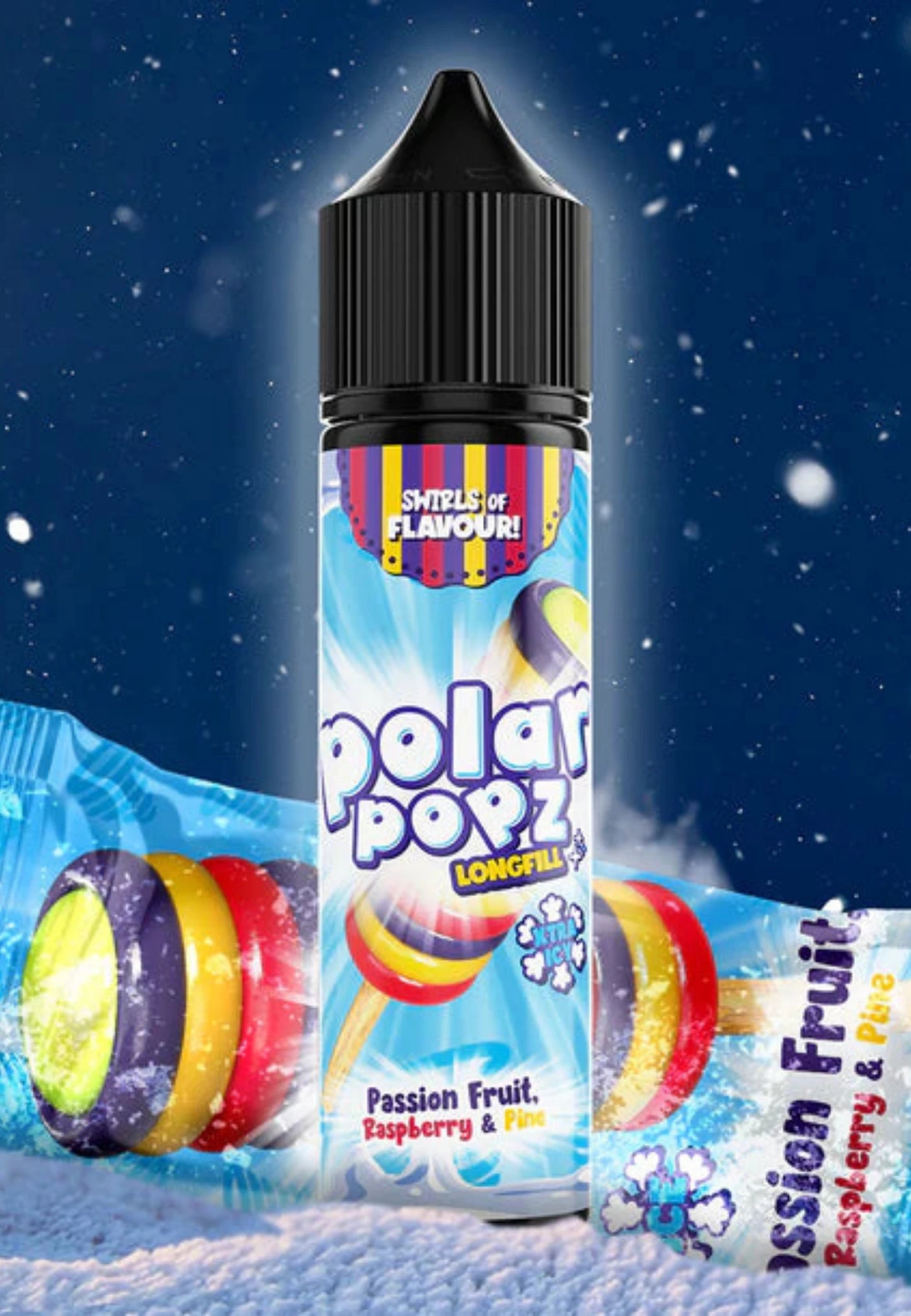 Vapology Polar Popz - Passion Fruit, Raspberry & Pine Xtra Long Fill 60ml