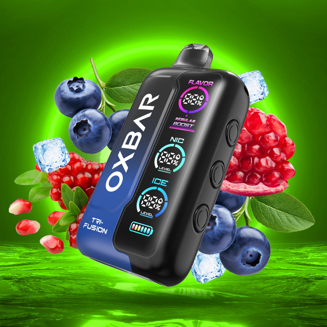 OXBAR Tri Fusion 50 000 Puff Disposable 50mg Pomegranate Blueberry Ice