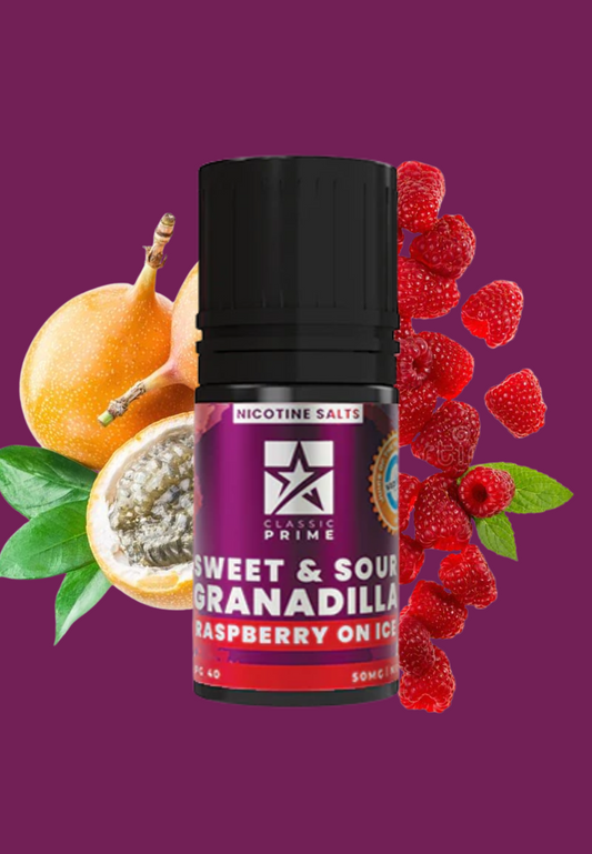 Classic Prime Nic Salt E-Liquid - Sweet & Sour Granadilla Raspberry 35mg