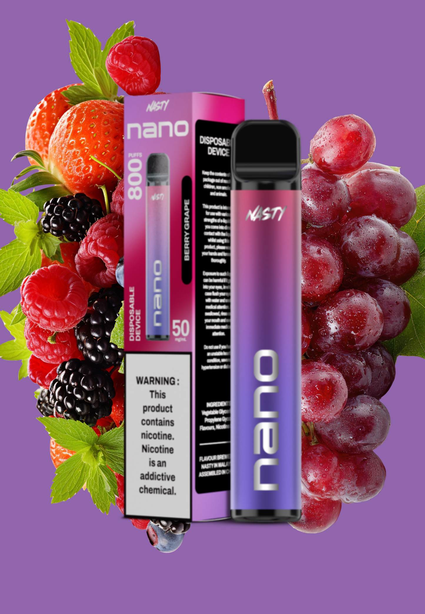 Nasty Nano 800 Puff – 50mg ( Berry Grape )